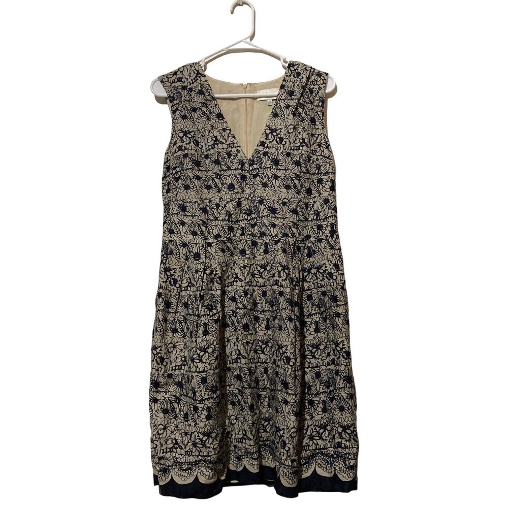 Adam Lippes Collective Womens Floral Sleeveless‎ Dress Size 10 w/ Pockets